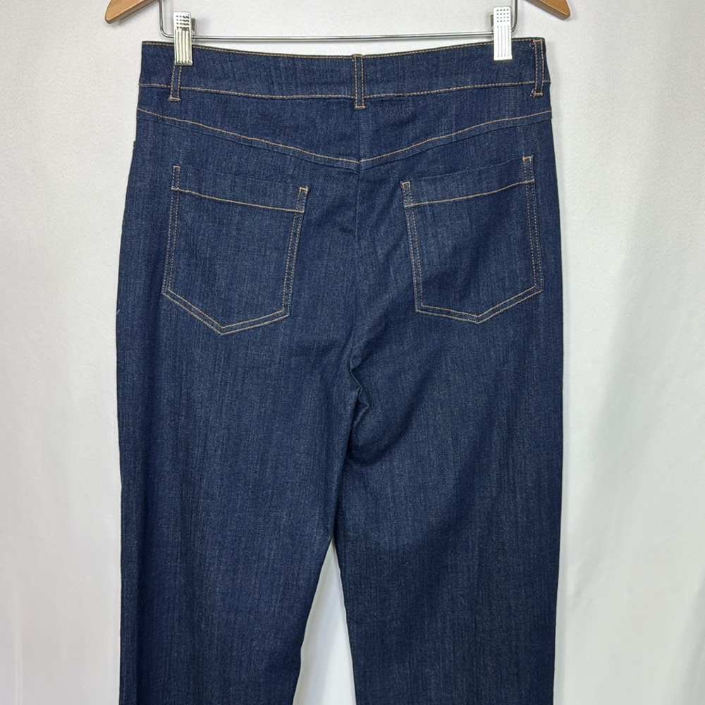 Calvin Klein Women’s High Rise Straight Leg Jeans Size 10 Dark Blue Wash Stretch - Picture 5 of 7